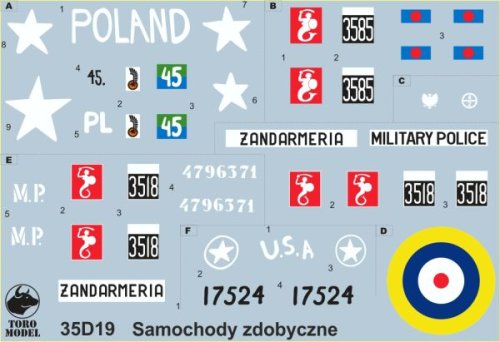 Przejdź do produktu TORO MODEL 35D19 - 1:35 Samochody zdobyczne w Wojsku Polskim oraz w Polskich Siłach Zbrojnych