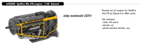 Przejdź do produktu EDUARD 648200 - 1:48 Spitfire Mk.VIII engine