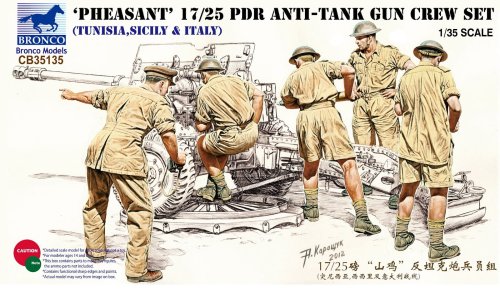Przejdź do produktu BRONCO CB 35135 - 1:35 "Pheasant" 17/25pdr Anti-Tank Gun Crew Set (Tunisia, Sicily & Italy)