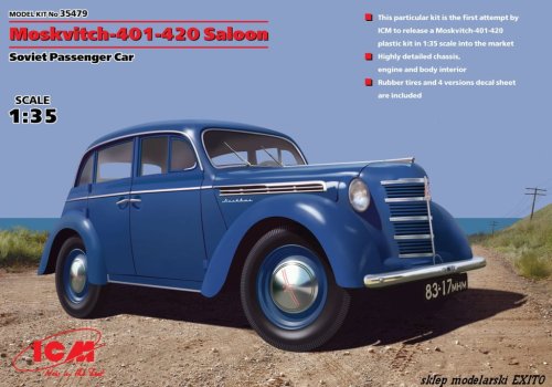 Przejdź do produktu ICM 35479 - 1:35 Moskvitch-401-420 Saloon - Soviet Passenger Car