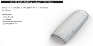 EDUARD 672123 - 1:72 Spitfire Mk.IX top cowl early