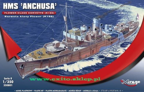 Przejdź do produktu MIRAGE 350801 - 1:350 HMS Anchusa - Korweta klasy Flower (K-186)