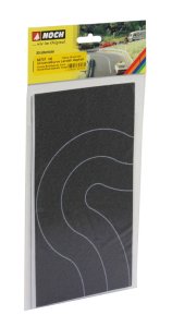 NOCH 60707 - 1:87 (H0) Country Road Asphalt, Curve, 2 pcs., each 6,6 cm wide - Jezdnia asfaltowa, zakręty