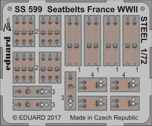 Przejdź do produktu EDUARD SS599 - 1:72 Seatbelts France WWII - Steel