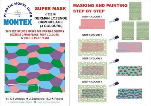 Przejdź do produktu MONTEX K32216 - 1:32 German Lozenge Camouflage (4 colours)
