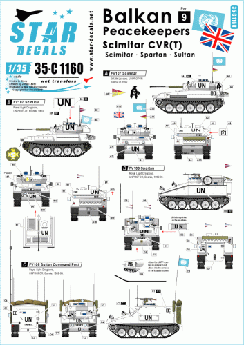 Przejdź do produktu STAR DECALS 35-C1160 - Balkan Peacekeepers # 9. Scimitar CVR(T) in Bosnia. Scimitar, Spartan, Sultan.