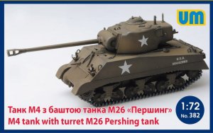 UNIMODELS 382 - 1:72 M4 Tank with Turret M26 Pershing Tank