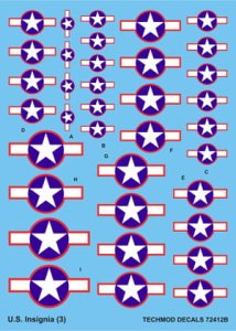 TECHMOD 72412 - 1:72 U.S. Insignia July 1943 to January 1947