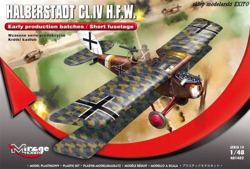 Przejdź do produktu MIRAGE 481402 - 1:48 Halberstadt CL.IV H.F.W. Early production batches / Short fuselage