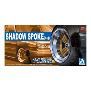 AOSHIMA 05322 - 1:24 Felgi + Opony Shadow Spoke (4H) 14 inch