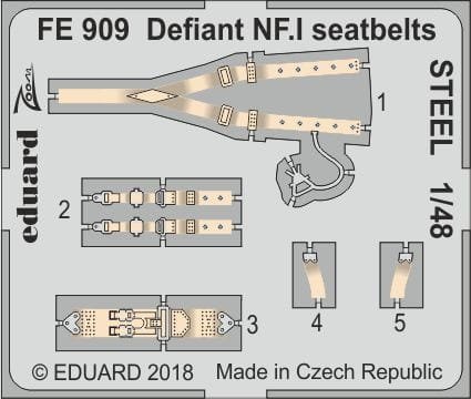Przejdź do produktu EDUARD FE909 - 1:48 Defiant NF.I seatbelts - Steel