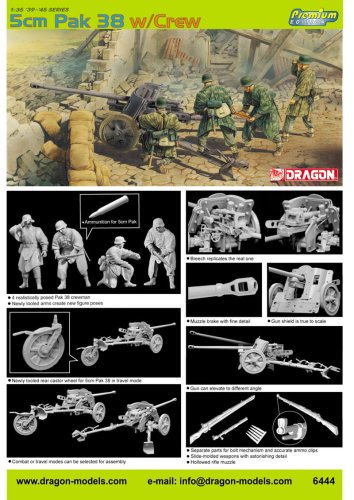 Przejdź do produktu DRAGON 6444 - 1:35 5cm Pak 38 w/Crew