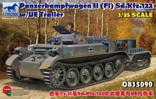 Przejdź do produktu BRONCO CB 35090 - 1:35 Panzerkampfwagen II (Fl) Sd.Kfz.122 w/ UE Trailer