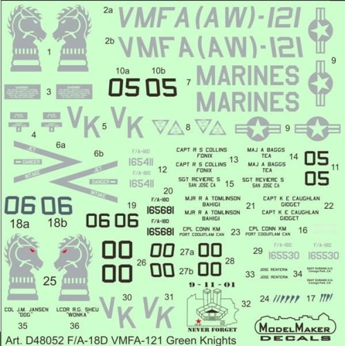 Przejdź do produktu MODELMAKER D48052 - 1:48 F/A-18D VMFA-121 Green Knights
