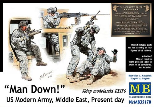 Przejdź do produktu MASTER BOX 35170 - 1:35 Man Down US Modern Army Middle East , present day