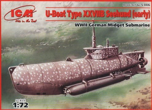 Przejdź do produktu ICM S.006 - 1:72 U-boot type XXVIIB Zeehund (early) WWII German Midget Submarine