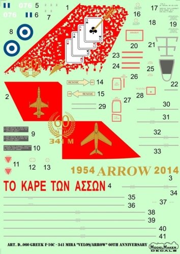 Przejdź do produktu MODELMAKER D72060 - 1:72 Greek F-16C 341 Mira Velos / Arrow 60th anniversary
