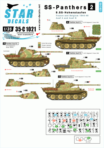 Przejdź do produktu STAR DECALS 35-C1021 - 1:35 SS-Panthers # 2. 9. SS-Hohenstaufen, France and Belgium. Ausf A and G
