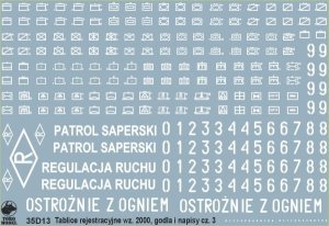 TORO MODEL 35D13 - 1:35 Tablice rejestracyjne wz.2000, godła i napisy eksploatacyjne pojazdów Wojska Polskiego cz.3
