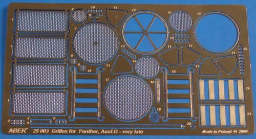 Przejdź do produktu ABER 25003 - 1:25 Grilles for Sd.Kfz.171 Panther, Ausf.G Late model