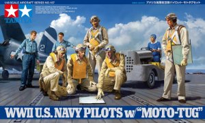 TAMIYA 61107 - 1:48 WWII US Navy Pilots with/ Moto Tug