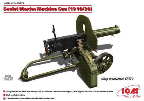 Przejdź do produktu ICM 35675 - 1:35 Soviet Maxim Machine Gun (1910/30)