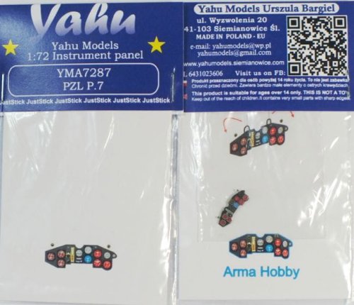 Przejdź do produktu YAHU YMA7287 - 1:72 PZL P.7 tablica przyrządów