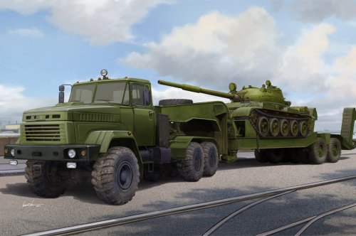 Przejdź do produktu HOBBY BOSS 85513 - 1:35 Ukraine KrAZ-6446 Tractor with MAZ/ChMZAP-5247G semitrailer w/  T-62 Tank
