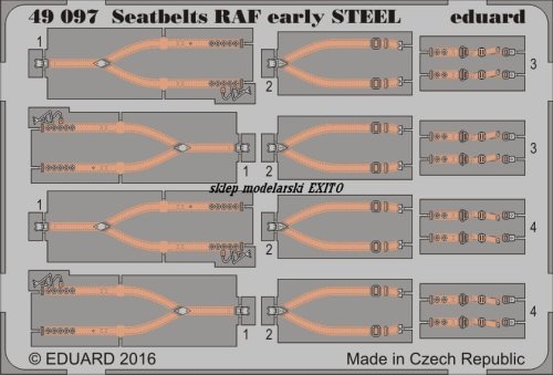 Przejdź do produktu EDUARD 49097 - 1:48 Seatbelts RAF early - Steel