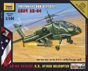 ZVEZDA 7408 - 1:144 AH-64 Apache - U.S. Attack Helicopter - Hot War Series