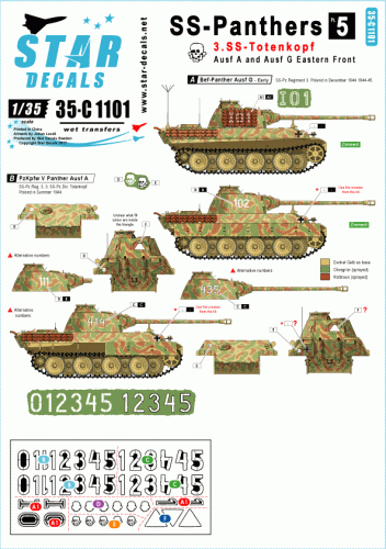 Przejdź do produktu STAR DECALS 35-C1101 - 1:35 SS-Panthers # 5. 3. SS-Totenkopf. Panther Ausf A and Bef-Panther G.