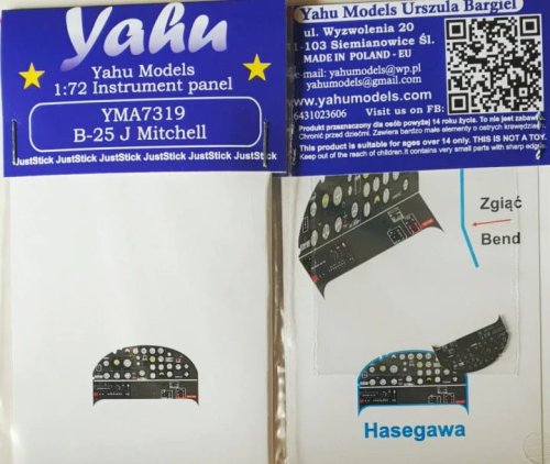 Przejdź do produktu YAHU YMA7319 - 1:72 B-25J Mitchell tablica przyrządów