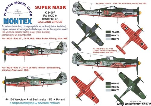 Przejdź do produktu MONTEX K24007 - 1:24 Focke Wulf Fw-190 D-9 Galland Cirrcus