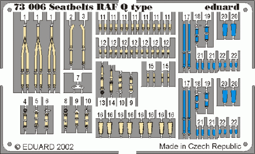 Przejdź do produktu EDUARD 73006 - 1:72 Seatbelts RAF Q type