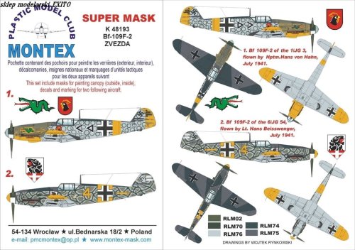 Przejdź do produktu MONTEX K48193 - 1:48 Messerschmitt Bf 109F-2