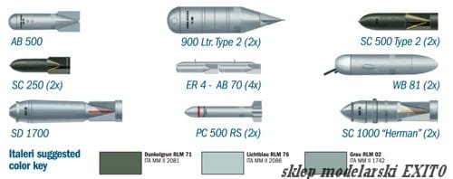 Przejdź do produktu ITALERI 26102 - 1:72 WW II German aircraft weapons - set 2