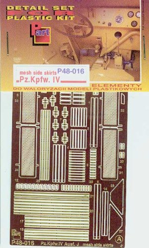 Przejdź do produktu PART P48016 - 1:48 Pz.Kpfw.IV Ausf.J mesh side skirts