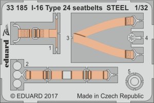 EDUARD 33185 - 1:32 I-16 Type 24 seatbets - Steel