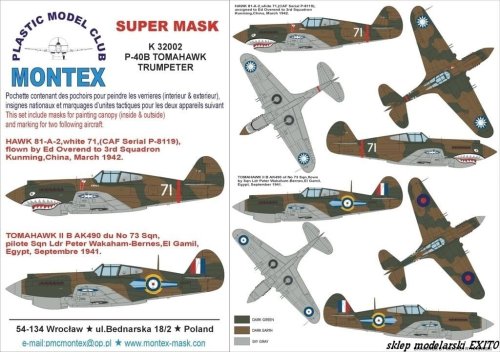 Przejdź do produktu MONTEX K32002 - 1:32 P-40 B AVG, RAF