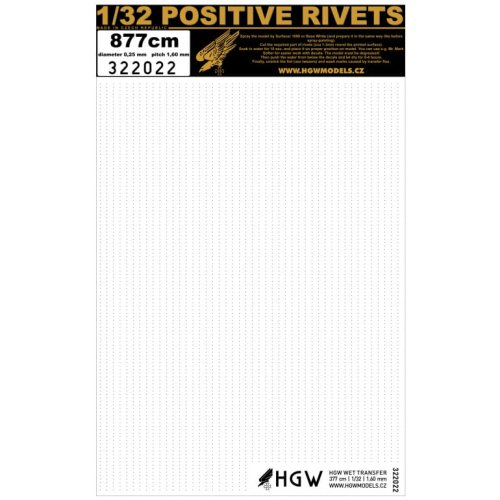 Przejdź do produktu HGW 322022 - 1:32 Positive Rivets  877cm - pitch 1,60mm