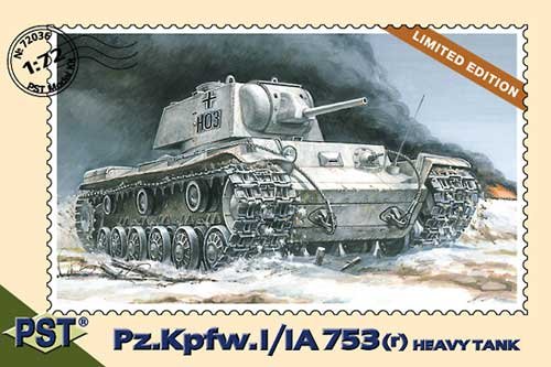Przejdź do produktu PST 72036 - 1:72 Pz.Kpfw. I/IA753 (r) Heavy Tank with 7,5 KwK L/40 gun (German)