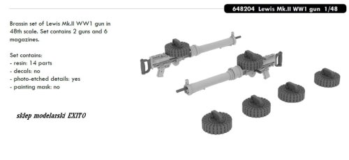 Przejdź do produktu EDUARD 648204 - 1:48 Lewis Mk.II WW1 gun