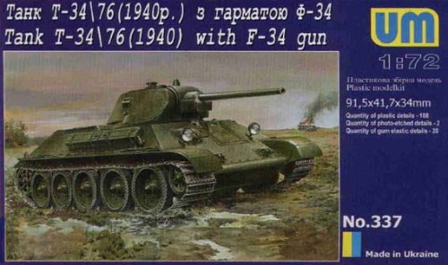 Przejdź do produktu UNIMODELS 337 - 1:72 Medium Tank T-34/76 ( model 1940 ) w/ F-34 gun