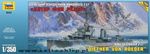 Przejdź do produktu ZVEZDA 9043 - 1:350 German Destroyer Z-17 Diether von Roeder