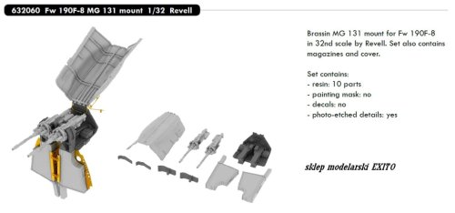 Przejdź do produktu EDUARD 632060 - 1:32 Fw 190F-8 MG 131 mount