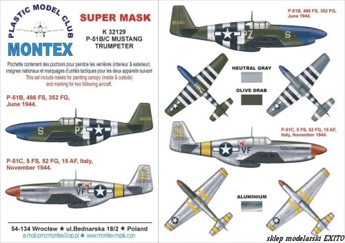 Przejdź do produktu MONTEX K32129 - 1:32 P-51 B C Mustang