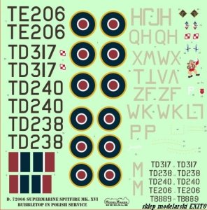 MODELMAKER D72066 - 1:72 Supermarine Spitfire Mk XVI Bubbletop in Polish service