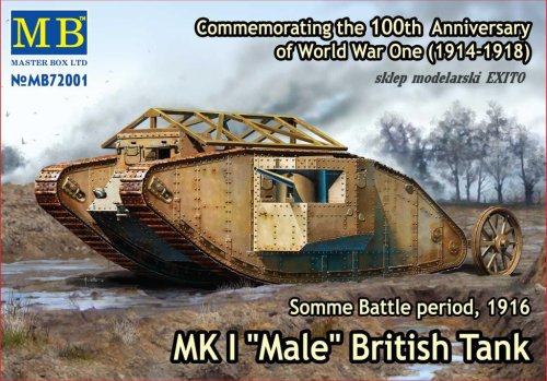 Przejdź do produktu MASTER BOX 72001 - 1:72 MK I  Male - British Tank - Somme Battle period, 1916