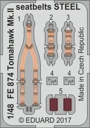 Przejdź do produktu EDUARD FE874 - 1:48 Tomahawk Mk.II seatbelts - Steel