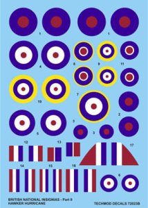 TECHMOD 72023 - 1:72 British National Insignias Part 2 - Hurricane